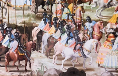 Detalj av fresk i Hall of Battles av 1431 års slaget vid La Higueruela